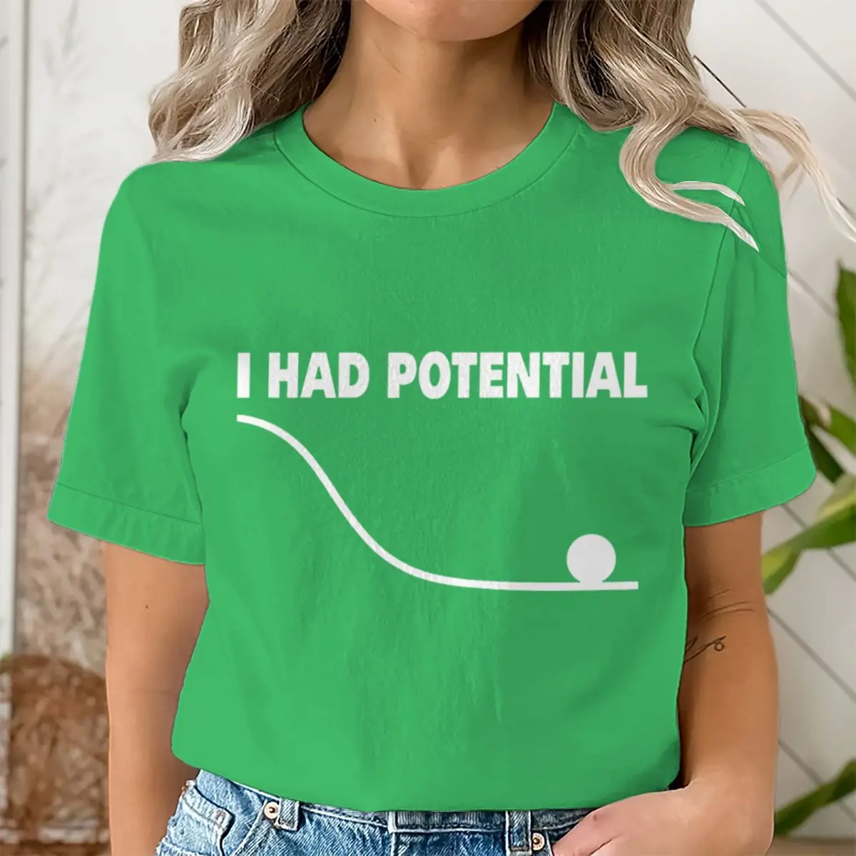 "I Had Potential" Print T Shirt Fun Science Women Men Short Sleeve Streetwear Round Neck Casual Tshirts