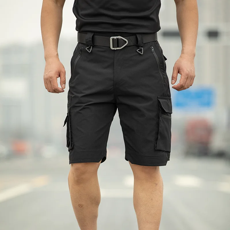 Fishing Multi-Pocket Cargo Shorts Men Wear-Resistant Tactical Pant Summer Thin Waterproof Quick Dry Outdoor Training Work Shorts