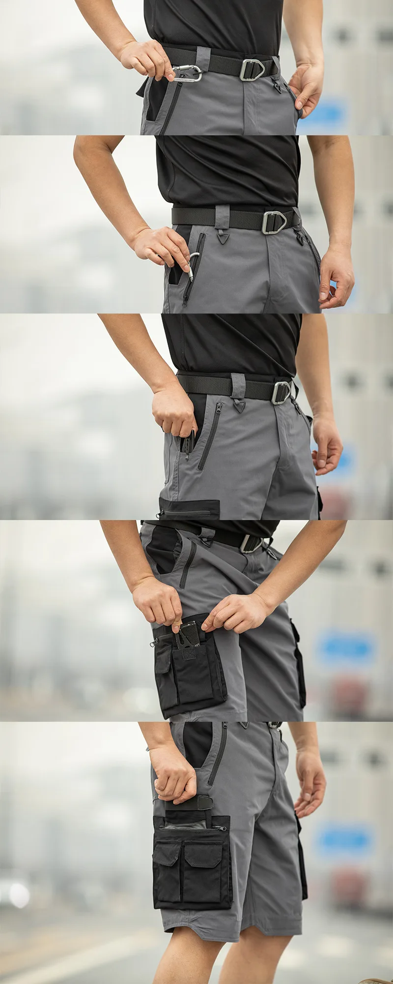 Fishing Multi-Pocket Cargo Shorts Men Wear-Resistant Tactical Pant Summer Thin Waterproof Quick Dry Outdoor Training Work Shorts