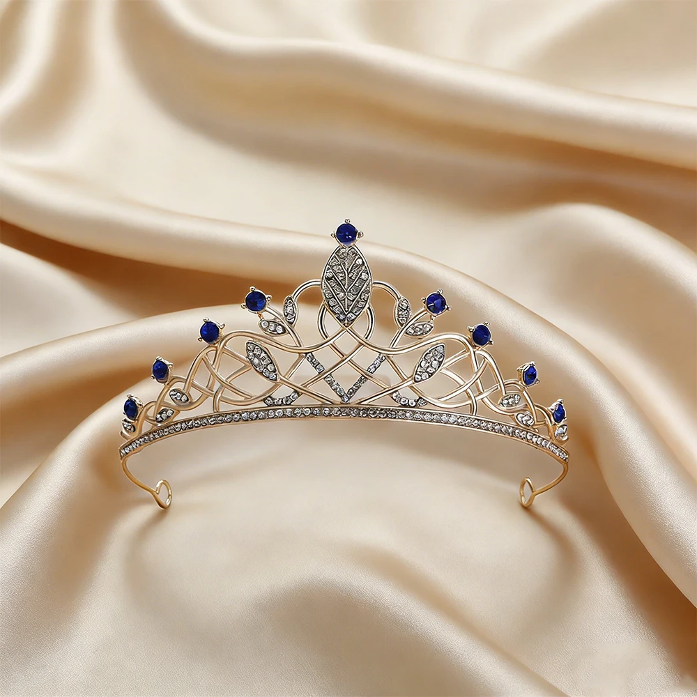 8 Simple Lines Sweet and Romantic Colorful Diamond Crown Princess Simple Adult Gift Children's Fashion Luxury Hair Accessories