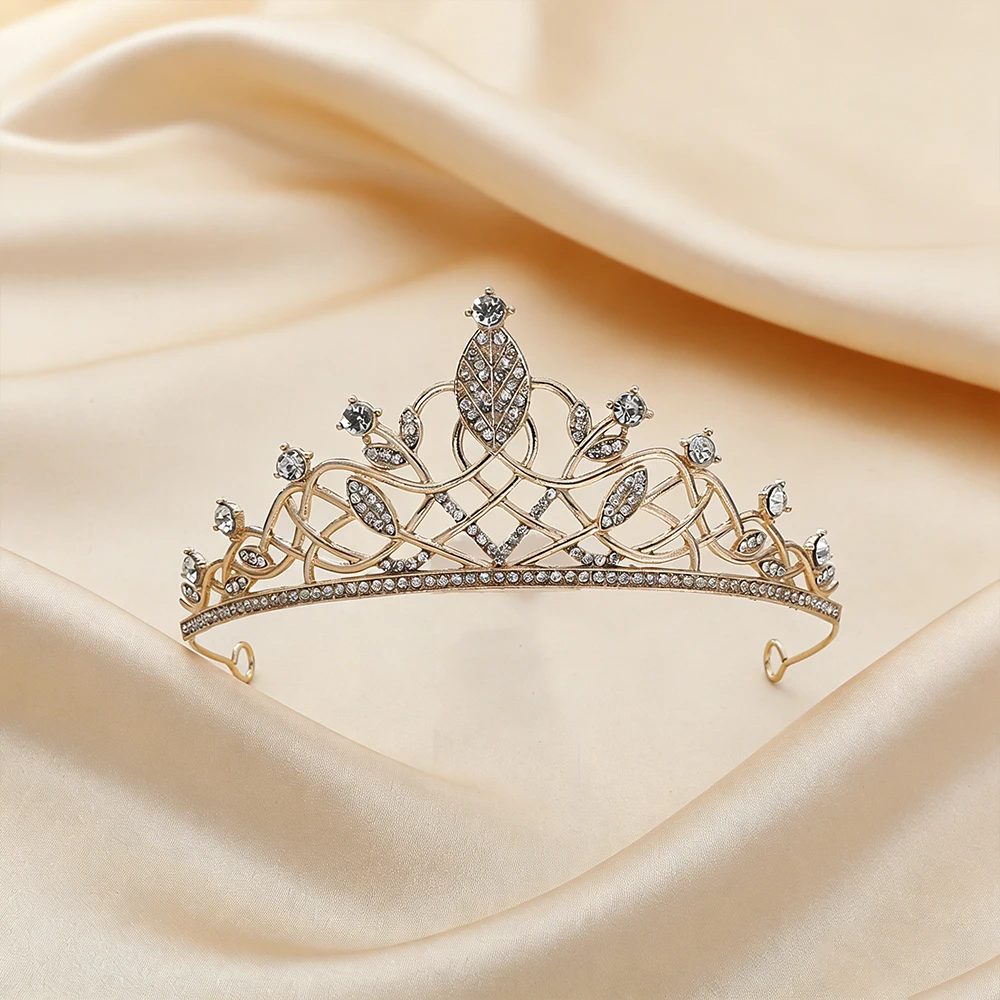 8 Simple Lines Sweet and Romantic Colorful Diamond Crown Princess Simple Adult Gift Children's Fashion Luxury Hair Accessories