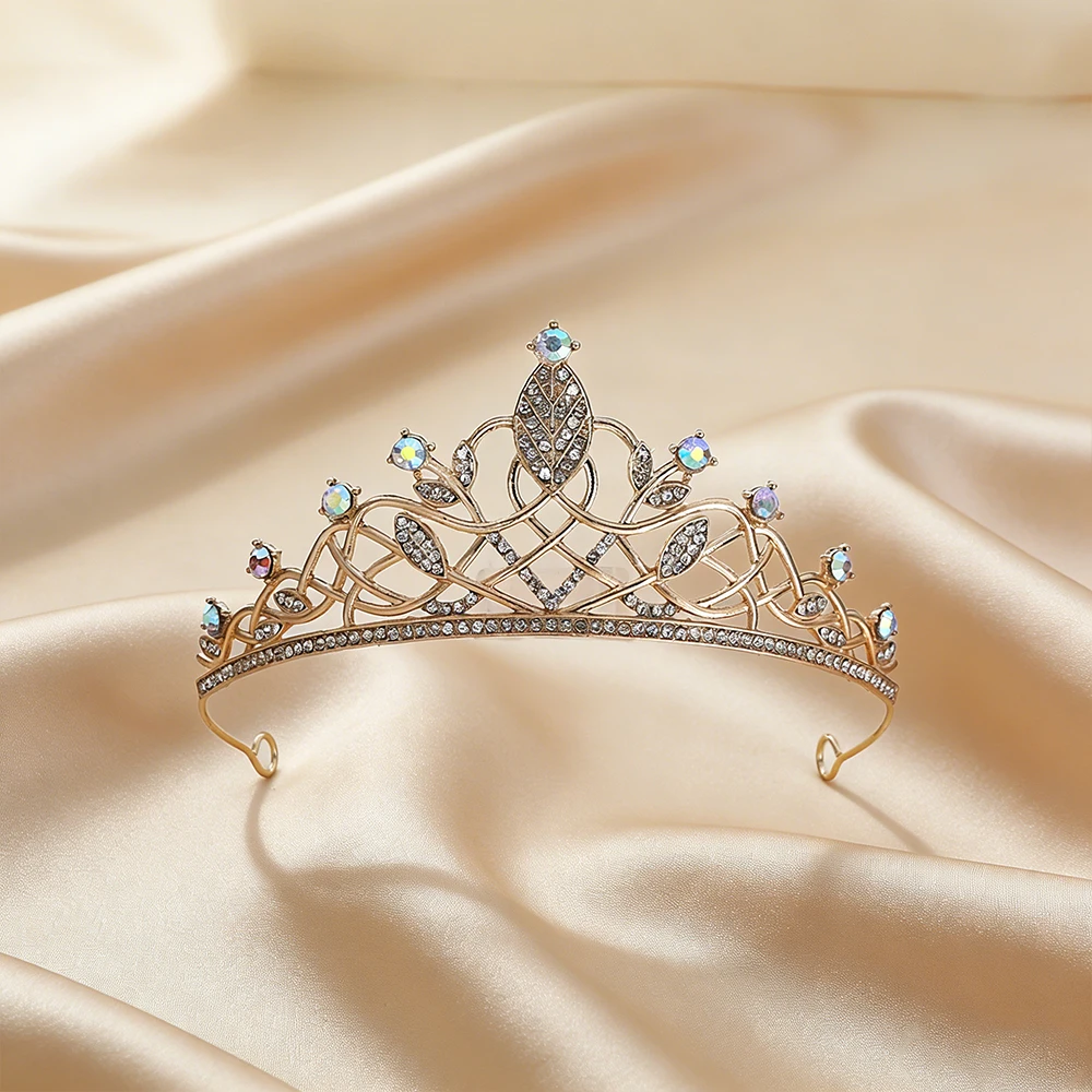 8 Simple Lines Sweet and Romantic Colorful Diamond Crown Princess Simple Adult Gift Children's Fashion Luxury Hair Accessories
