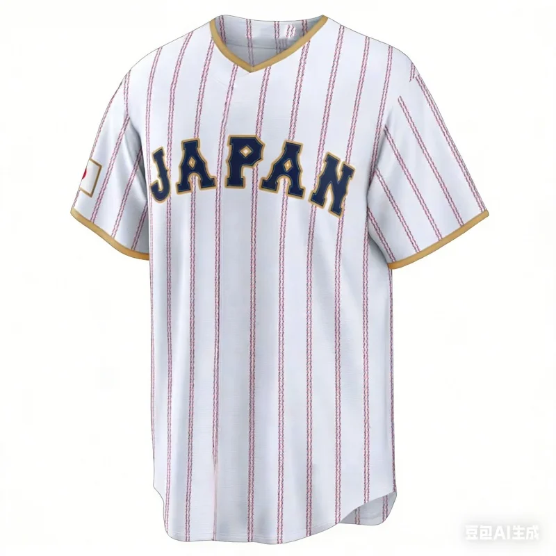 2026 New Japan Baseball Jersey Ohtani 16 Men's White Pinstripe WBC Baseball Shirt Short Sleeve Fan Version Sportswear