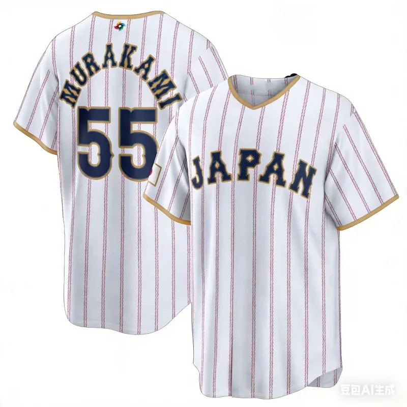 2026 New Japan Baseball Jersey Ohtani 16 Men's White Pinstripe WBC Baseball Shirt Short Sleeve Fan Version Sportswear