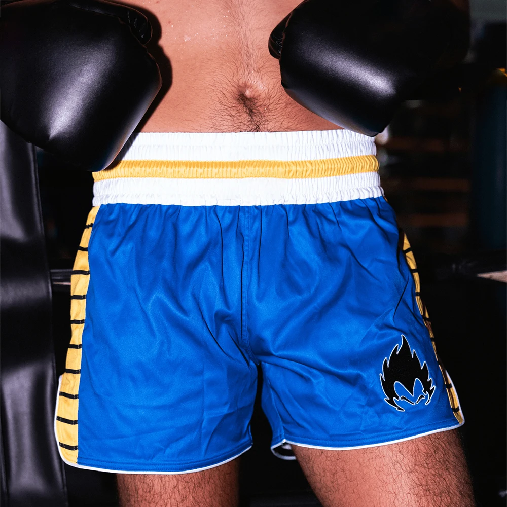 Summer New Dragon Ball Vegeta IV Muay Thai Shorts Men Oversized Quick-Dry Anime Enthusiast MMA Sport Shorts 