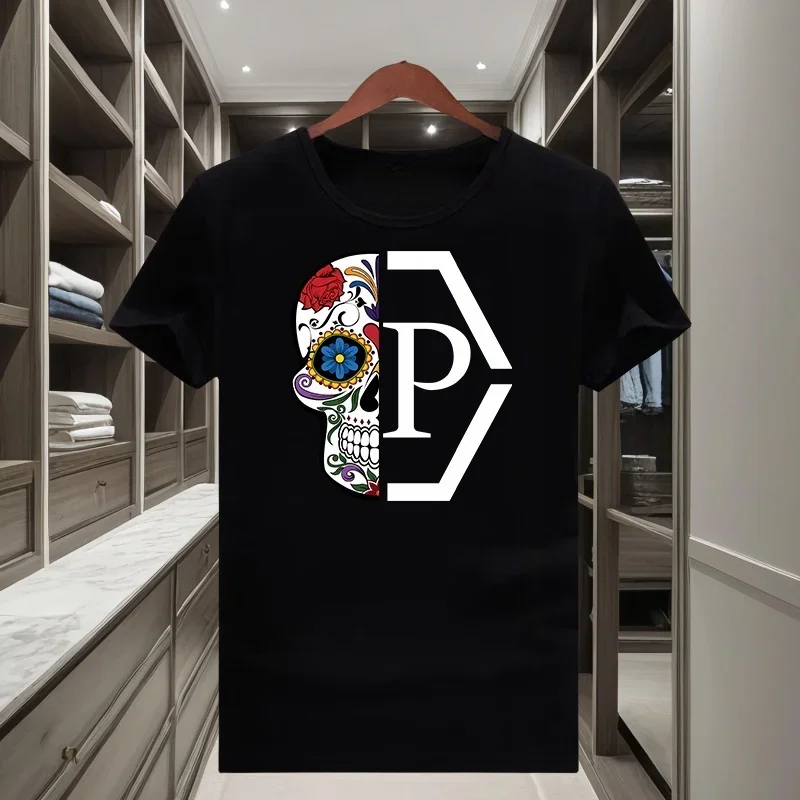 2026 Classic Fashion Brand - Bone Pattern - Men's and Women's - Fashion New Style - Short Sleeve T-Shirt - Round Neck