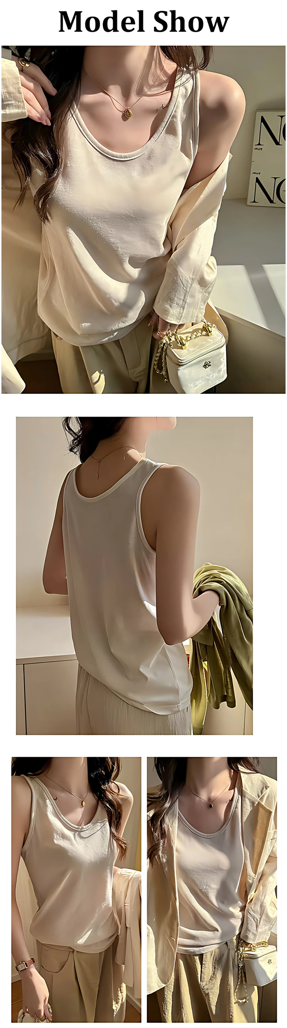 Female New Korean Loose Camisole Soft Summer All-Match Tank Top Casual Bottom Sleeveless Streetwear Sport Breathable Outerwear