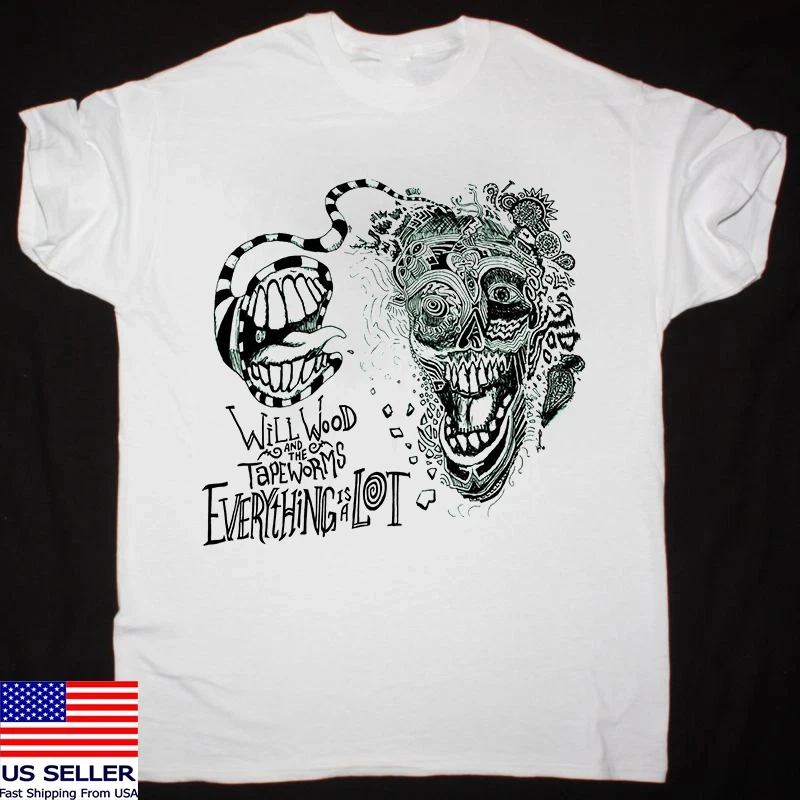 Everything Is A Lot "Will Wood and The Tapeworms T-shirt Made of Pure Cotton with Printed Patterns