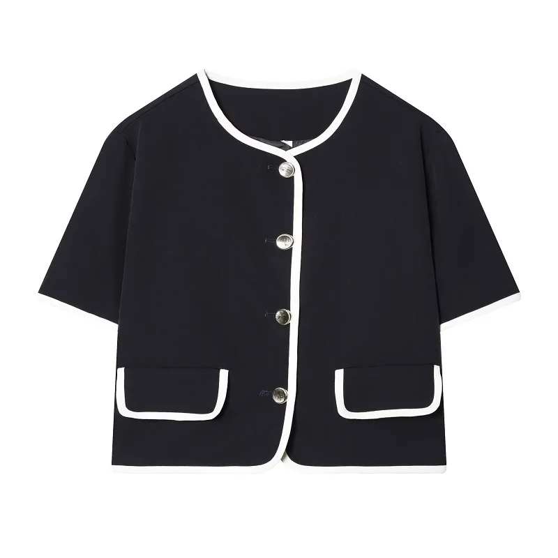 MUJER Button Crop Top Woman Vests Short Sleeve Tank Tops for Women Summer Casual Tops Women Holiday Tanks Camis Women's Top Vest