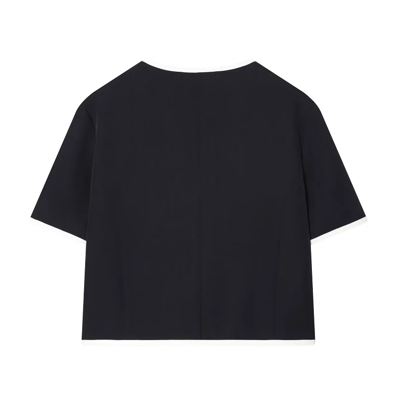 MUJER Button Crop Top Woman Vests Short Sleeve Tank Tops for Women Summer Casual Tops Women Holiday Tanks Camis Women's Top Vest
