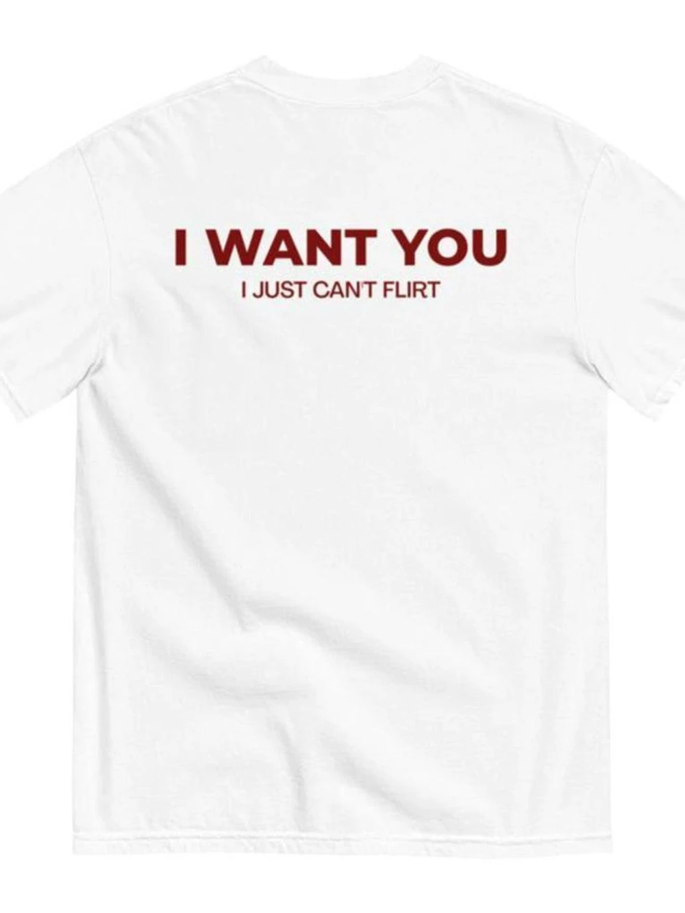 I Want You But I Just Can'T Flirt T-Shirt Casual Crew Neck Printed with A Fun Unisex Slogan Men's T-shirts for Summer