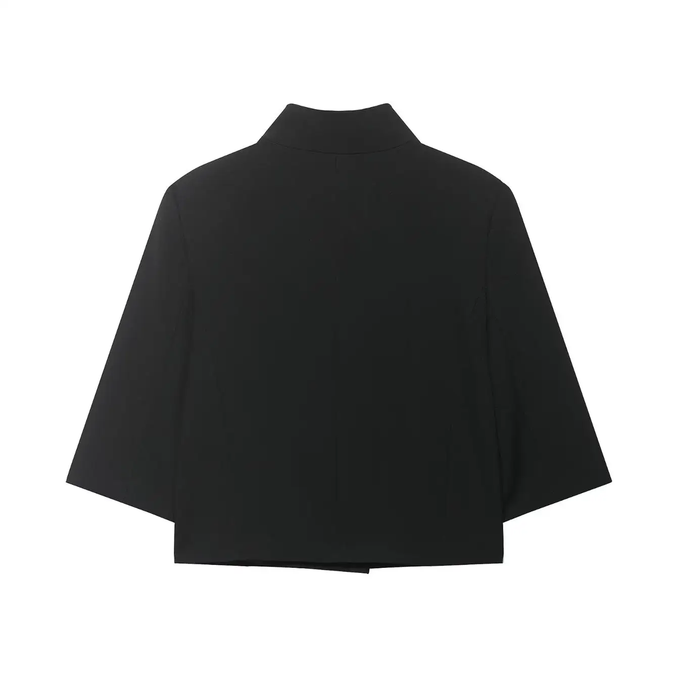 TFMLN 2026 Trendy Women's Suit Coats Stand Collar Half-Sleeve Blazer Solid Color Elegant Minimalist Style OL Fashion Outwear