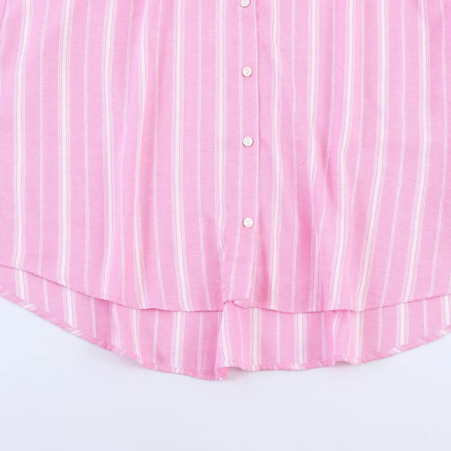 Women's Fashion Skirt Set 2 Piece Set Pink Oversize Long Sleeve Striped Shirt & Zipper Splicing Pleated Midi Skirt Female Outfit
