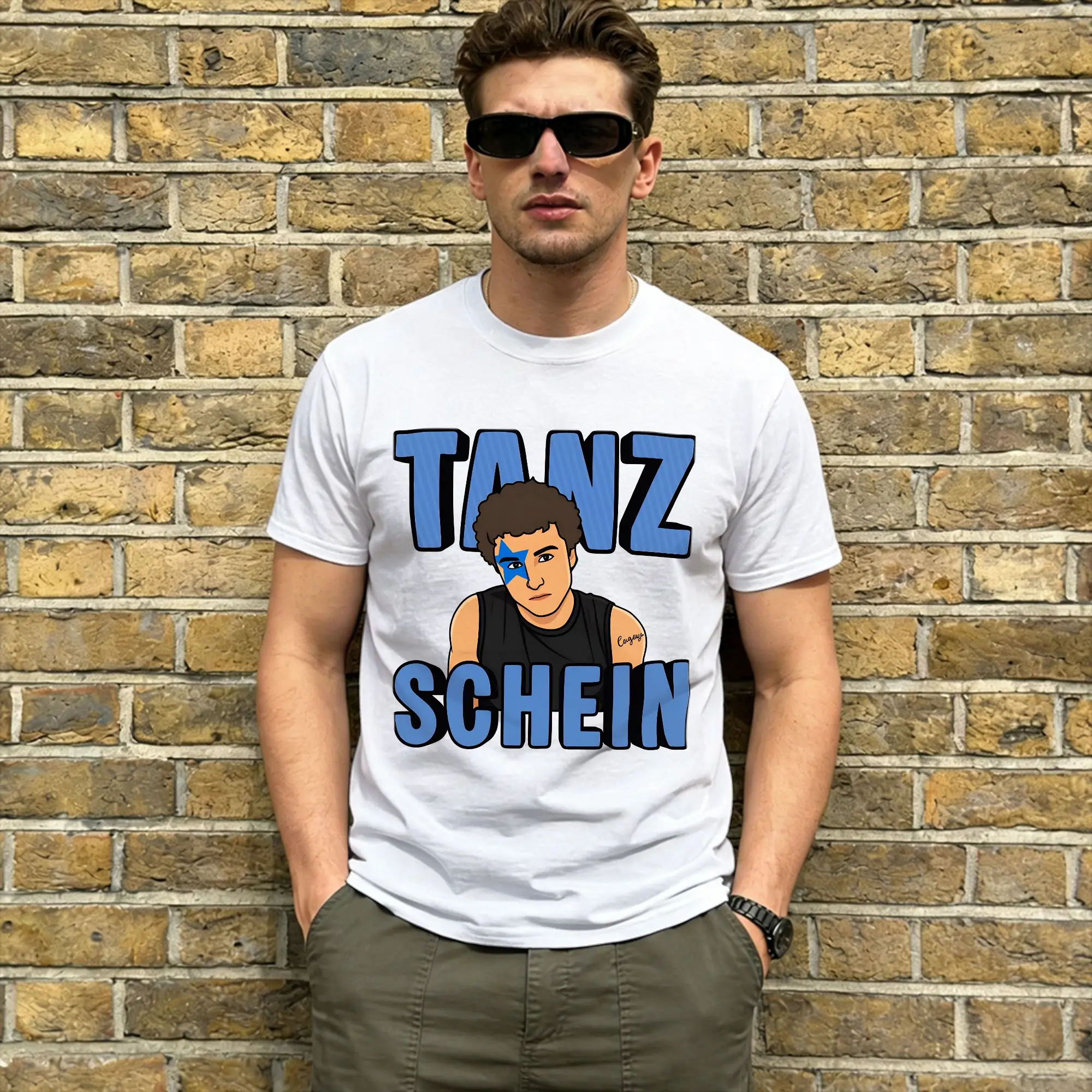 TANZSCHEIN Cosmó Men T Shirts Eurovisions 2026 Awesome Tee Shirt Short Sleeve Round Neck T-Shirt Pure Cotton Summer Clothes