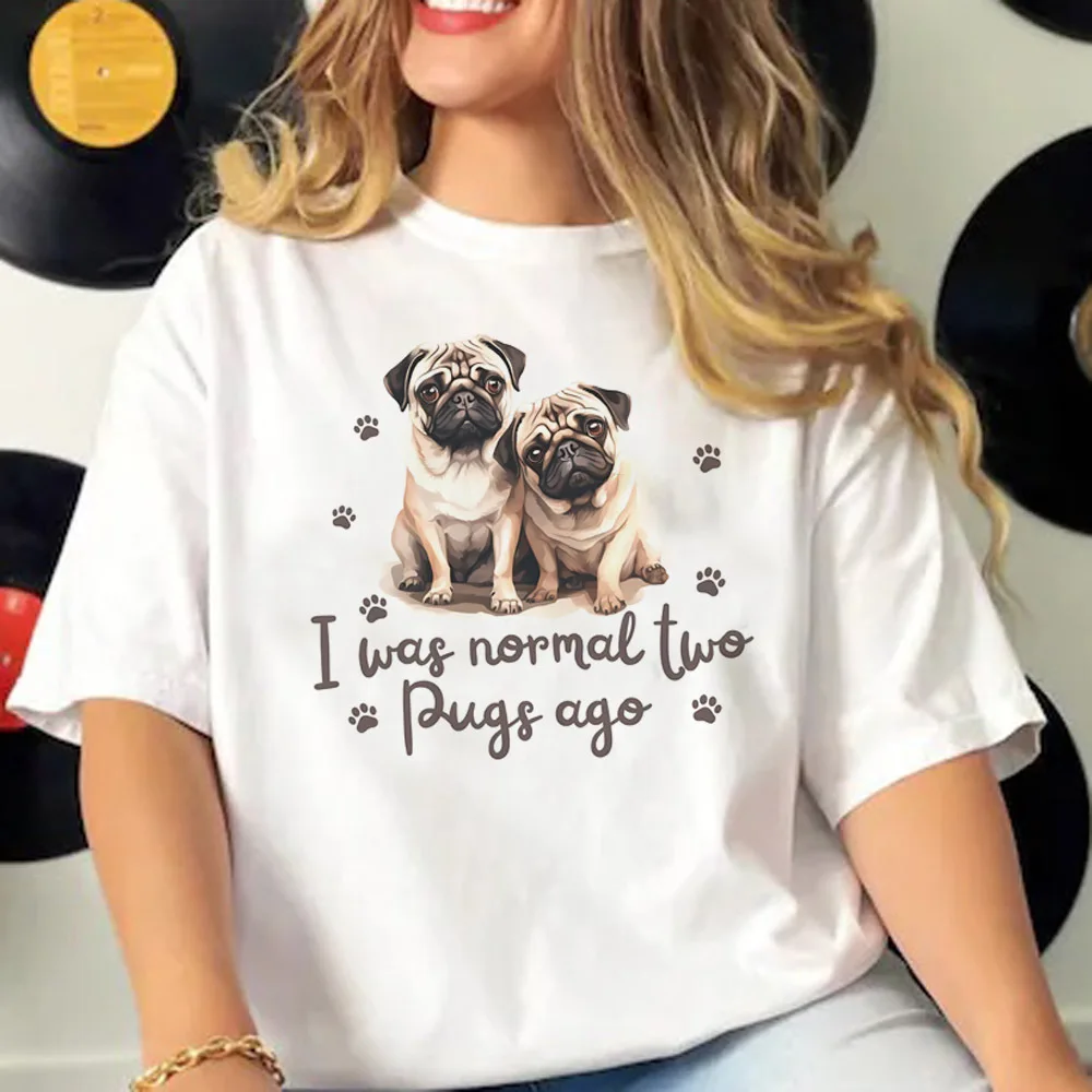 Pug T-shirts Women Comfortable Pattern Printed Design Tshirt Girl 2000s Clothing