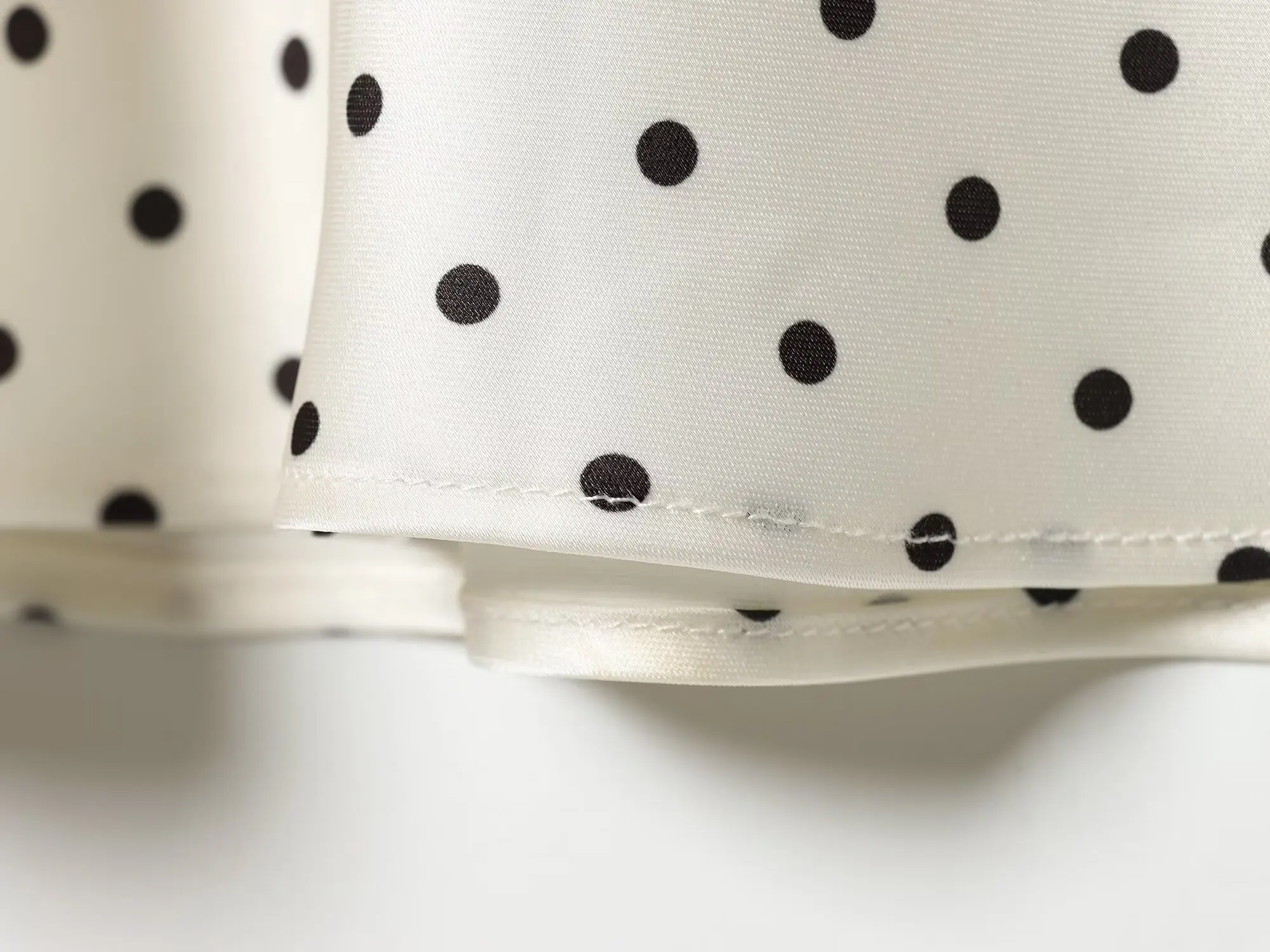 Women White Vintage Polka Dot Satin Skirts Spring Summer New High Waist Casual Mid Length Skirts Lady Elegant Party Skirts