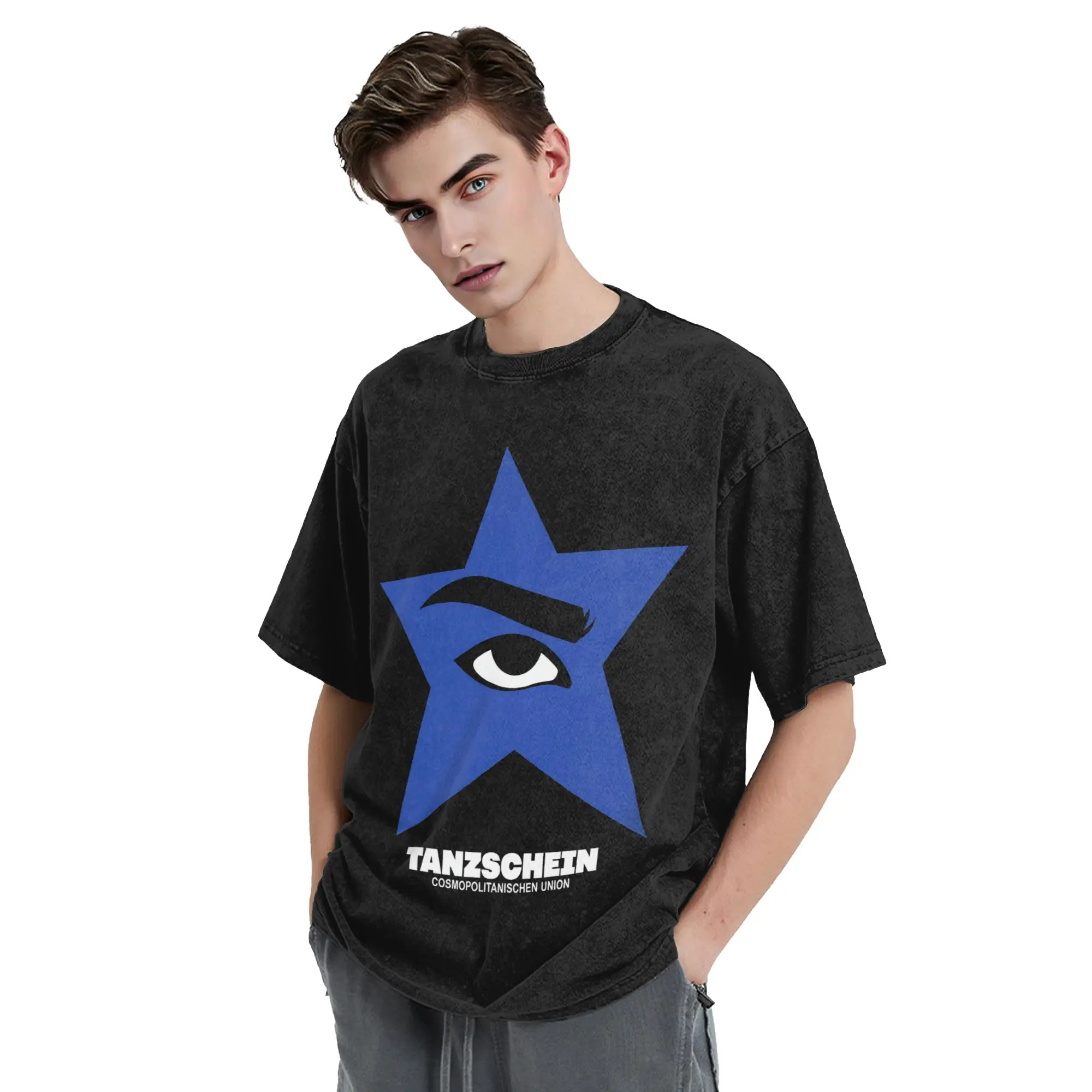Men's TANZSCHEIN Cosmó T-Shirts Eurovisions 2026 Clothes Summer Y2K Casual Short Sleeves O Neck Hippie Loose Tee Shirt Hot
