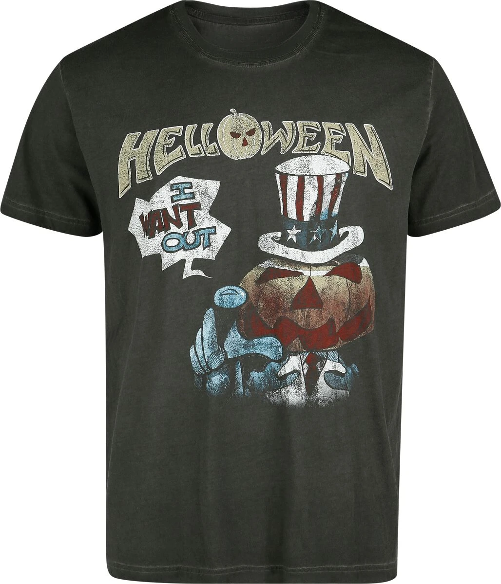 I Want Out Helloween T-Shirt Men Women Vintage Metal Rock Band Graphic Tee 100% Cotton Summer Streetwear Top