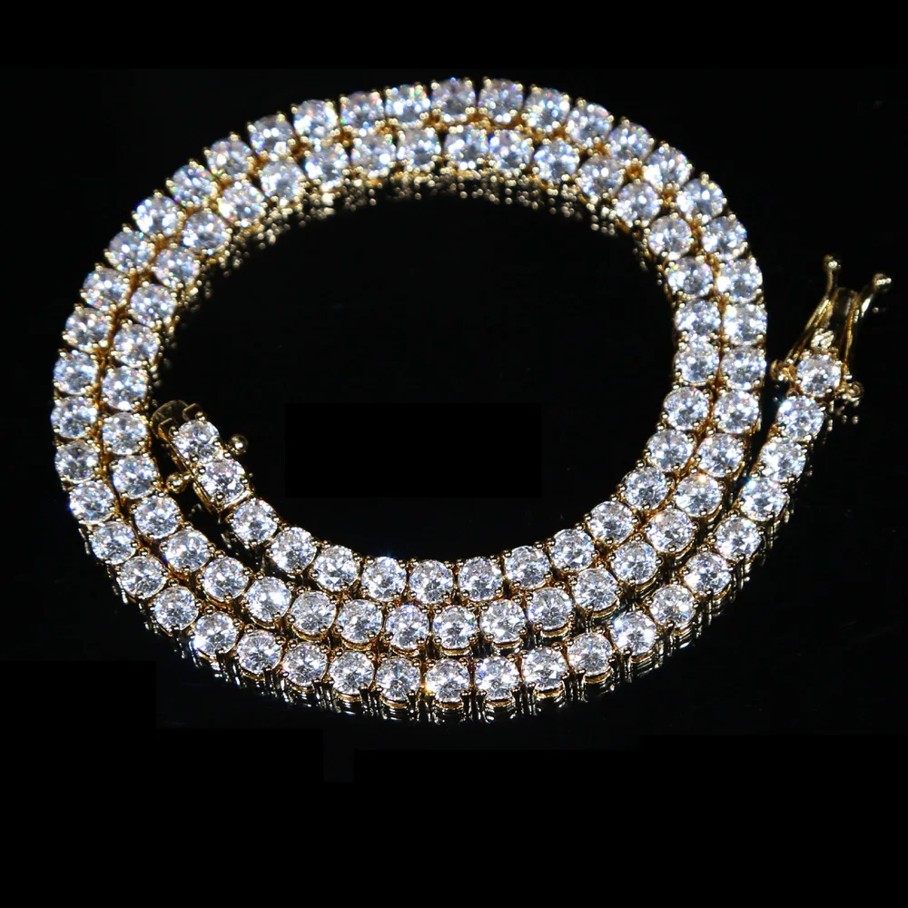 D VVS1 Moissanite Tennis Necklace For Women Top Quality 100% 925 Sterling Silver Sparkling Party Fine Jewelry