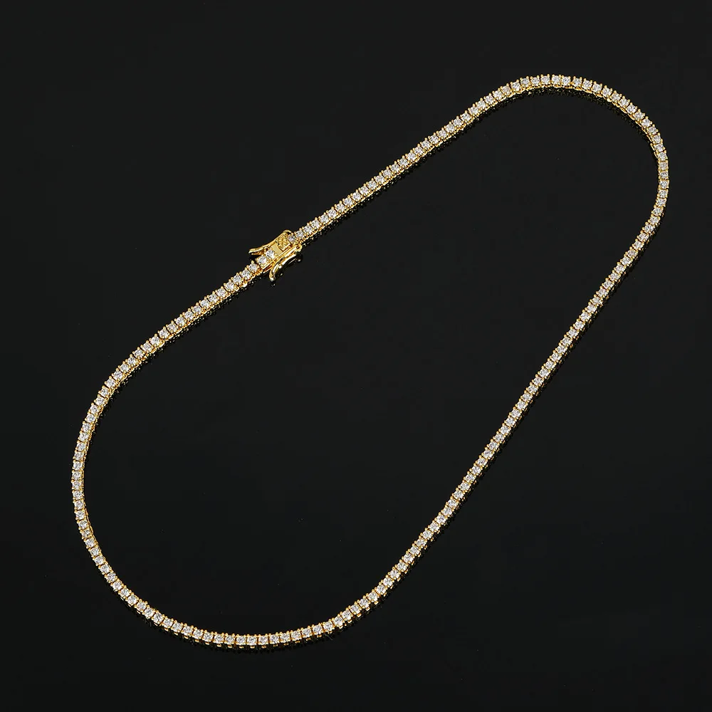 D VVS1 Moissanite Tennis Necklace For Women Top Quality 100% 925 Sterling Silver Sparkling Party Fine Jewelry