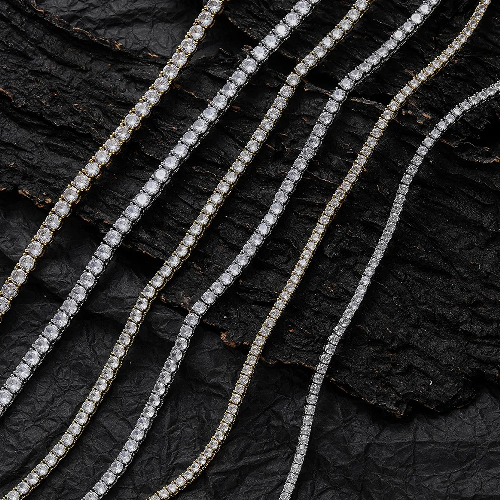 D VVS1 Moissanite Tennis Necklace For Women Top Quality 100% 925 Sterling Silver Sparkling Party Fine Jewelry