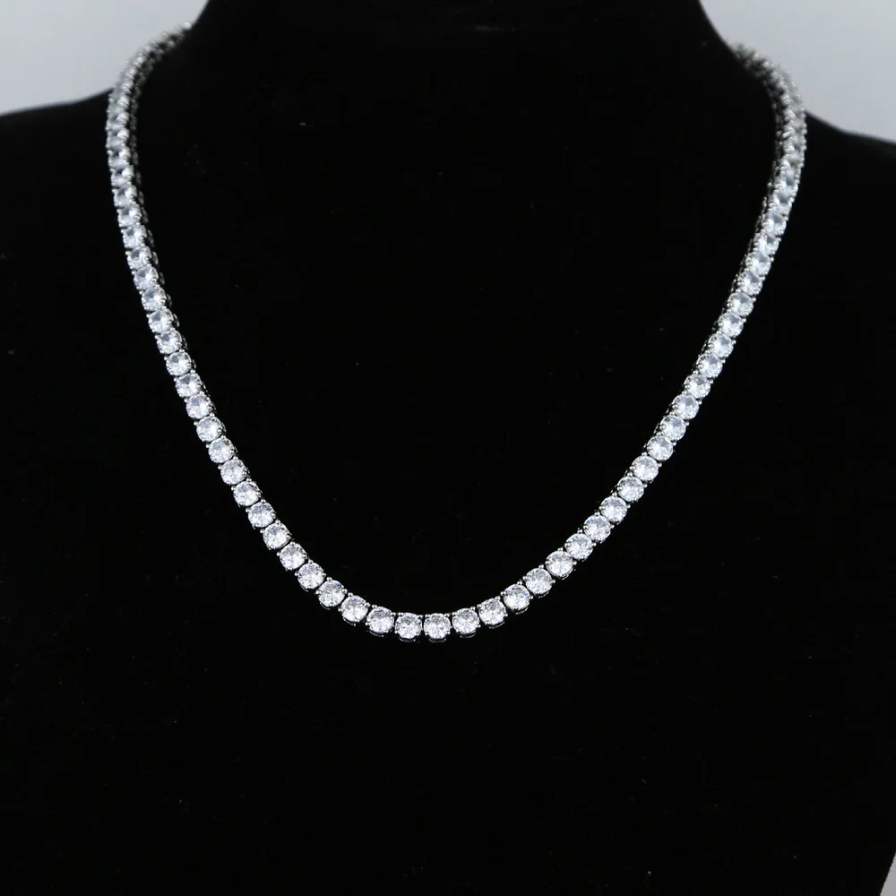 D VVS1 Moissanite Tennis Necklace For Women Top Quality 100% 925 Sterling Silver Sparkling Party Fine Jewelry