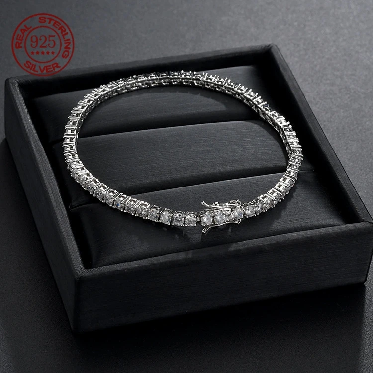D VVS1 Moissanite Tennis Necklace For Women Top Quality 100% 925 Sterling Silver Sparkling Party Fine Jewelry