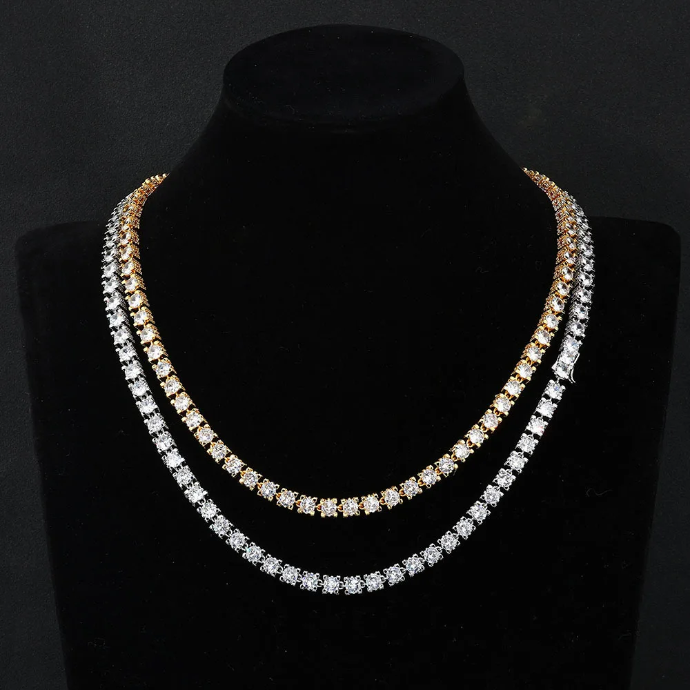 D VVS1 Moissanite Tennis Necklace For Women Top Quality 100% 925 Sterling Silver Sparkling Party Fine Jewelry
