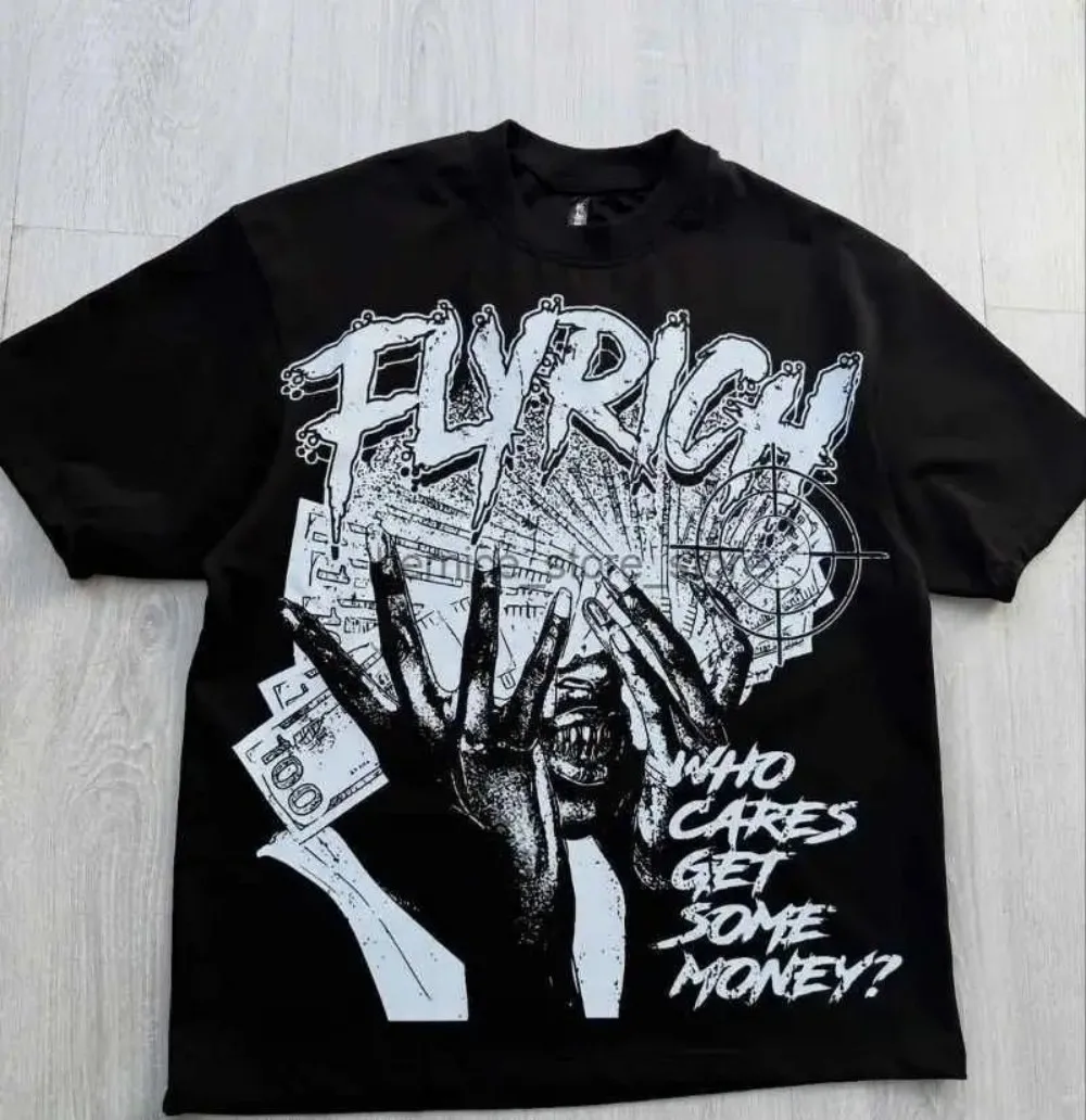 American Men's Summer Personalized Wealth Figure Print Soft and Breathable Round Neck T-Shirt Outdoor Street Top