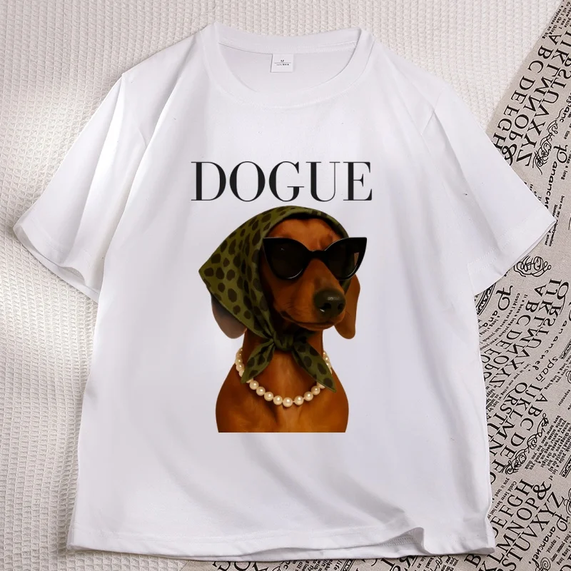 Funny Dachshund Dogue T-Shirt Women Sassy Weiner Dog Mom T Shirt Casual Round Neck Printed Doxie Tshirt Streetwear