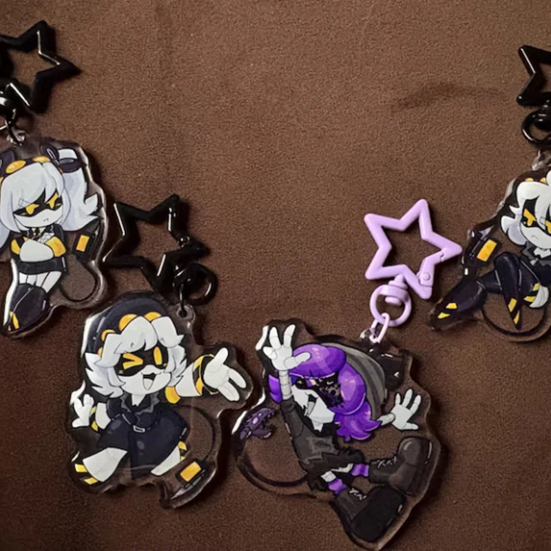 Murder Drones Keychain Set - Uzi N V Chibi Acrylic Charms - Sci-Fi Anime Fan Art Gift - Worker Drone Pendant for Backpack