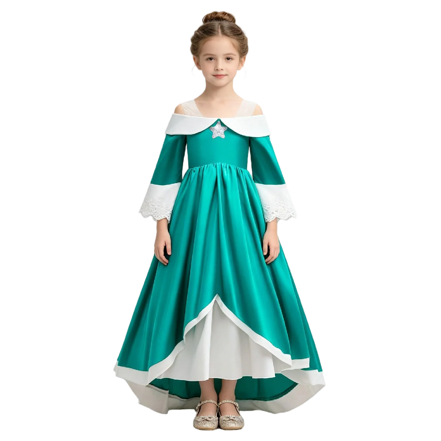 2026 Movie Off Shoulder Big Swing Skirt Princess Galaxy Dress up Rosalina Cosplay Outfit Children Plumber Bros Girl Costume Gown