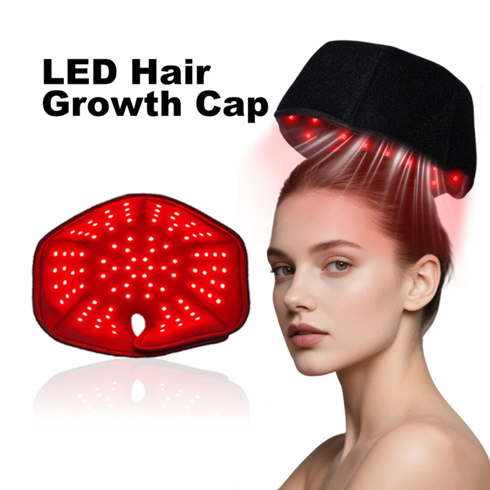660nm 850nm Near Infrared LED Red Light Therapy Hat Device for Hair Growth Cap Prevant Loss Head Relaxation Relief Scalp
