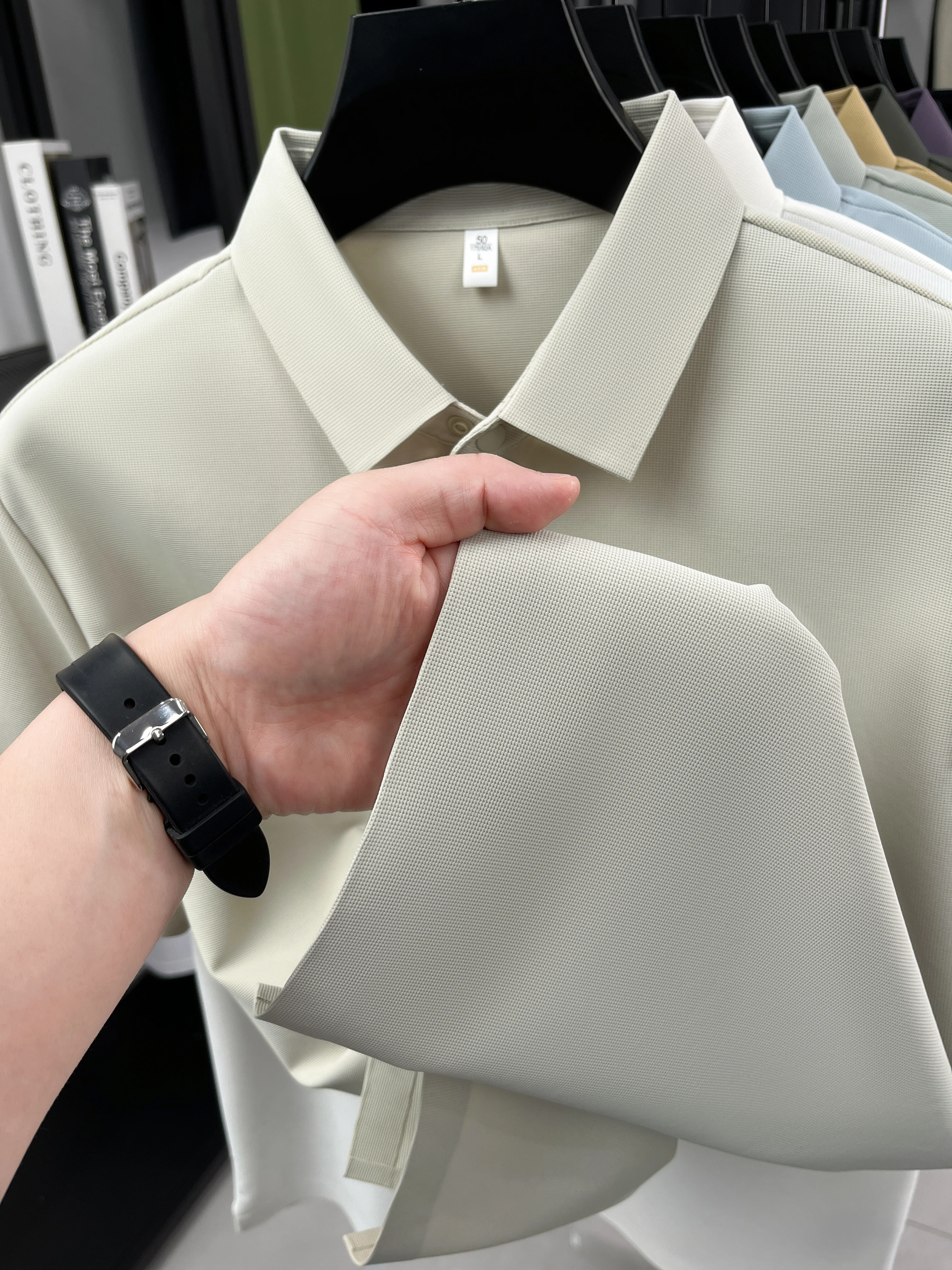 High quality ice silk short sleeve polo shirt men's classic solid color summer breathable business casual T-shirt new luxury top