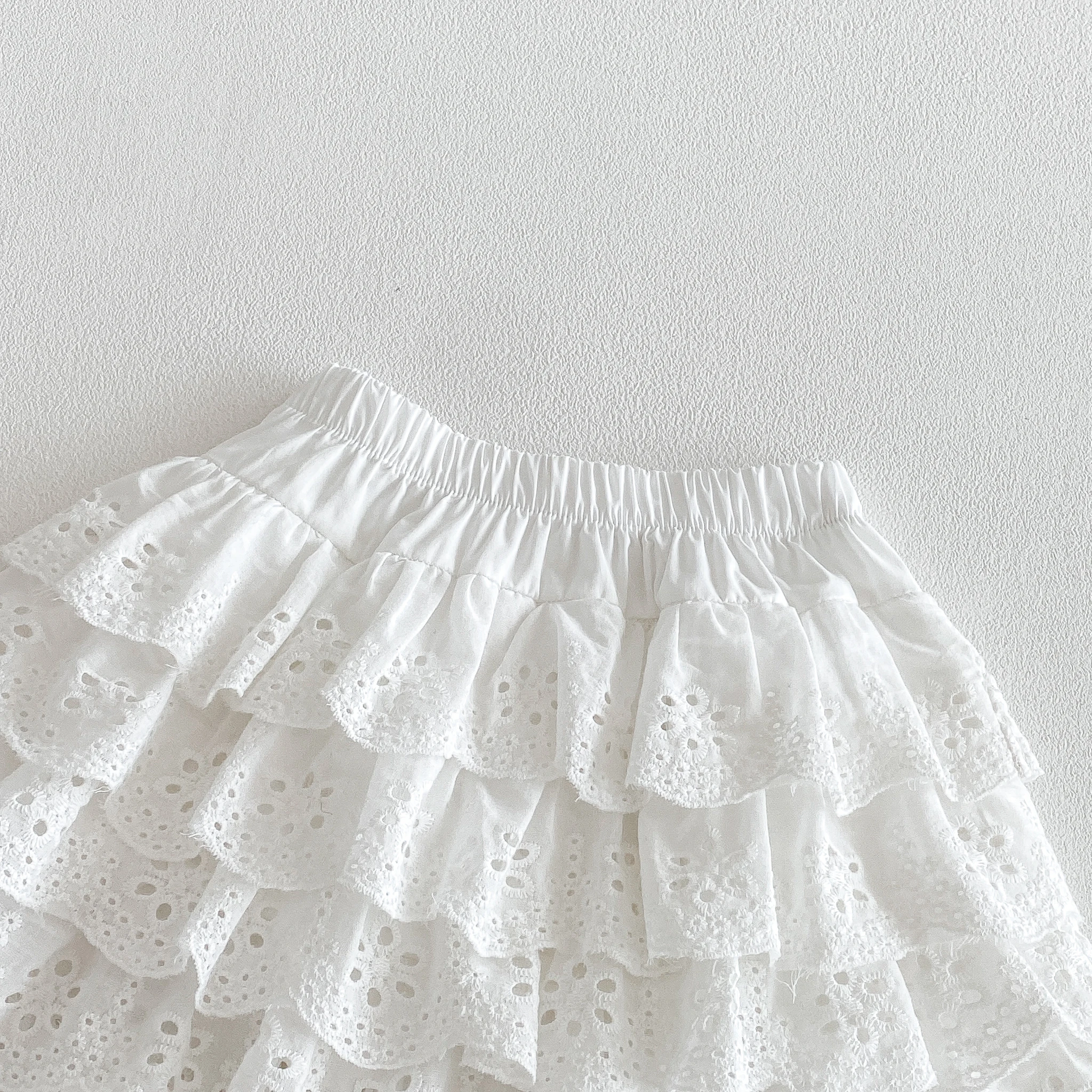 Korean-style New Summer Infant and Toddler Sweet Princess Forest Cake Pleated Skirt Check Half Skirt Versatile Dress Pants