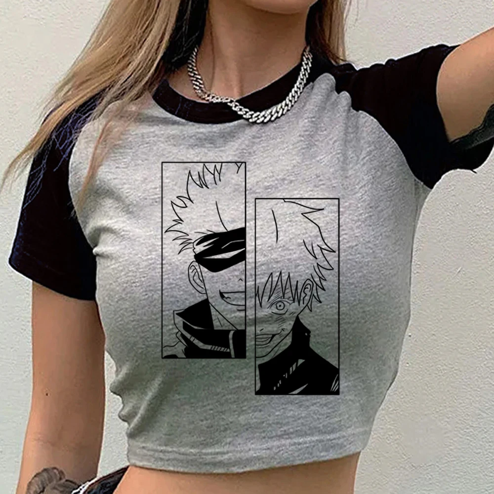 Jujutsu Kaisen crop top ladies graphic japanese cheap dollette cutecore tshirt streetwear meme party scene y2k