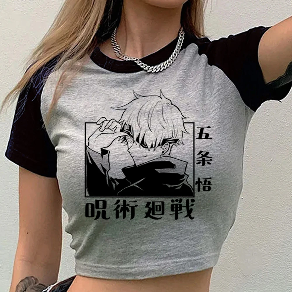 Jujutsu Kaisen crop top ladies graphic japanese cheap dollette cutecore tshirt streetwear meme party scene y2k