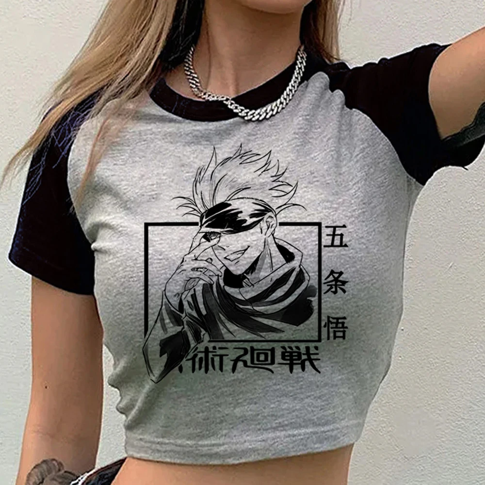 Jujutsu Kaisen crop top ladies graphic japanese cheap dollette cutecore tshirt streetwear meme party scene y2k