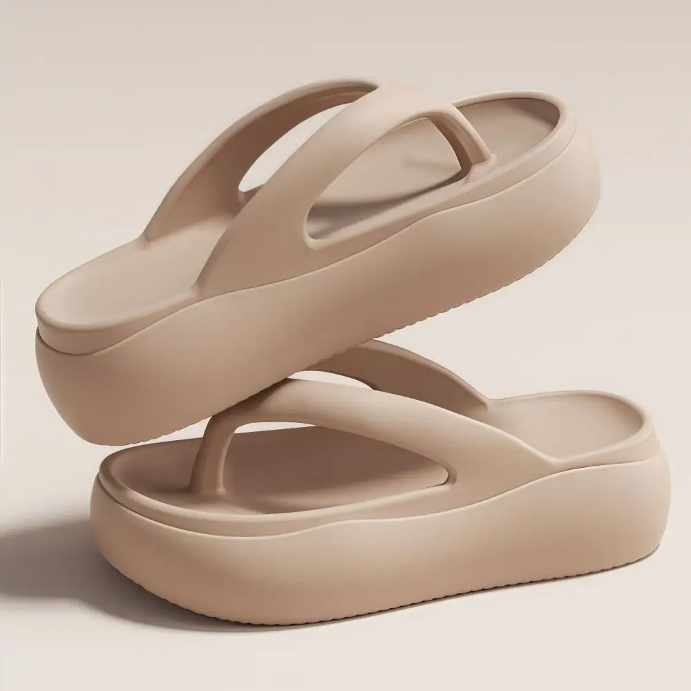 Height-increasing Platform Slippers 5CM EVA Soft Sole Beach Sandals Lightweight Anti-odor Women's Flip Flops Everyday Outfits