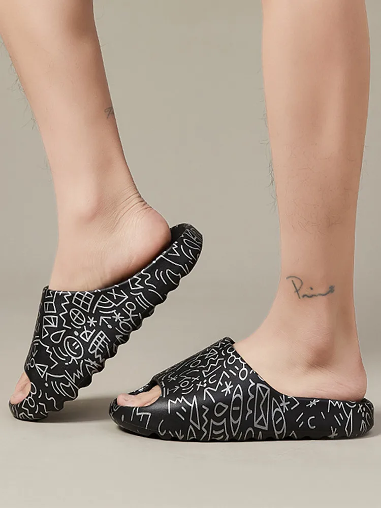 Men's Slippers Print EVA Non-slip Slides Fashion Slippers Big size Breathable Men's Slides Casual Sandals Outdoor Indoor Shoes
