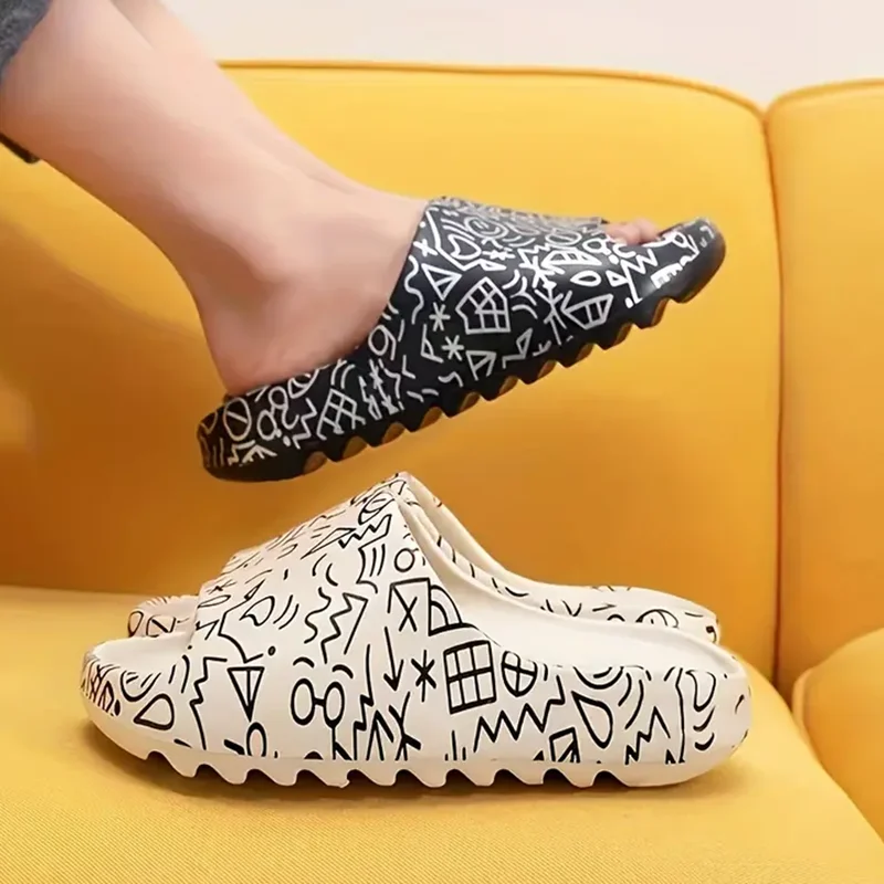 Men's Slippers Print EVA Non-slip Slides Fashion Slippers Big size Breathable Men's Slides Casual Sandals Outdoor Indoor Shoes
