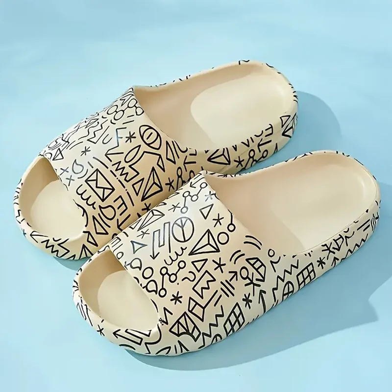 Men's Slippers Print EVA Non-slip Slides Fashion Slippers Big size Breathable Men's Slides Casual Sandals Outdoor Indoor Shoes