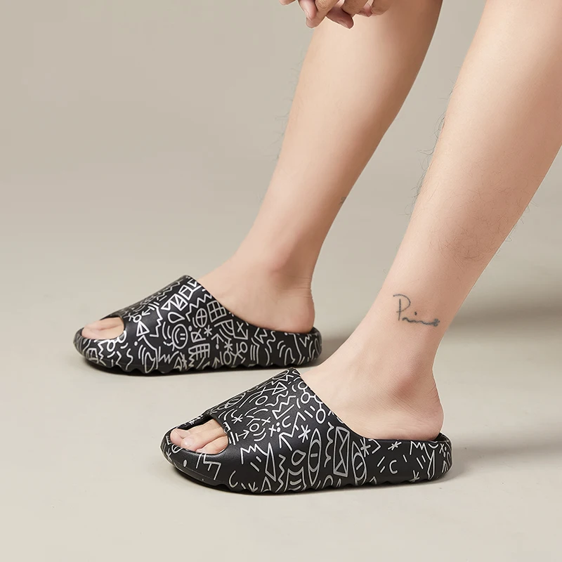 Men's Slippers Print EVA Non-slip Slides Fashion Slippers Big size Breathable Men's Slides Casual Sandals Outdoor Indoor Shoes