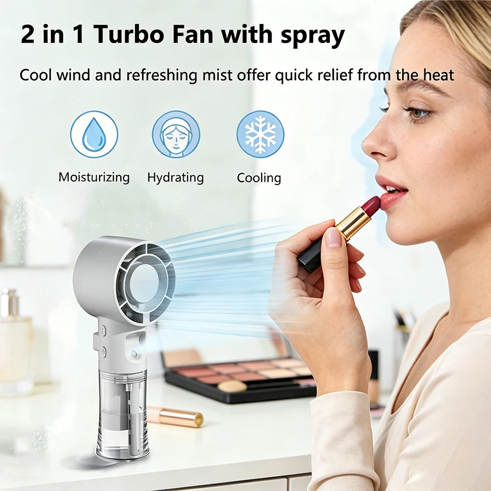 Portable Mini Humidifier Spray Fan Handheld Water Mist Fan Rechargeable Personal Hand Fan Small Water Spray Fan For Outdoor