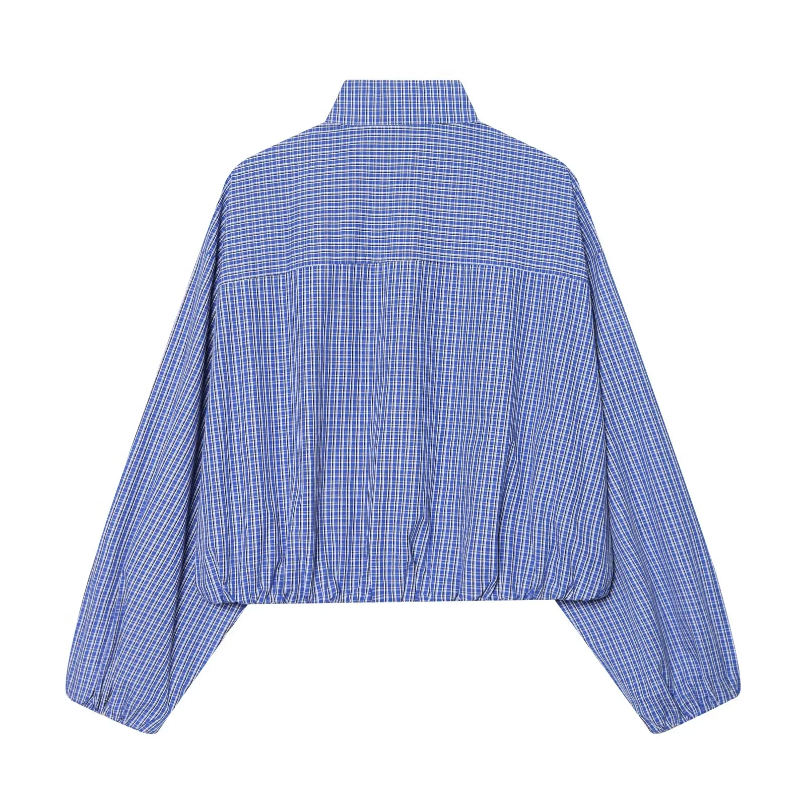 KONDALA Women Casual Trendy Plaid Shirts Turtleneck Single Breasted Blouse New Fashion 2026 Spring Summer Holiday Sporty Blouse