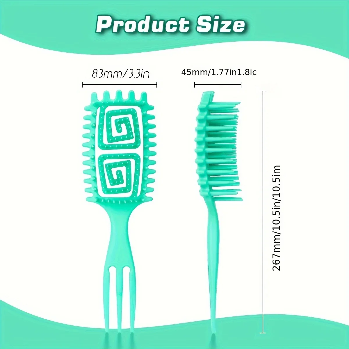 1pc Wet Curly Hair Brush, Defining Curl Detangler, for Blow Drying, Trident Handle Reduced Hair Pulling, Styling Tool Man Woman