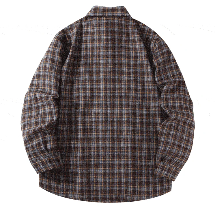 2026 Spring And Autumn New Loose Plaid Shirt Men’s Long Sleeve Button Shirt Casual Flannel Shirt Street Style Top