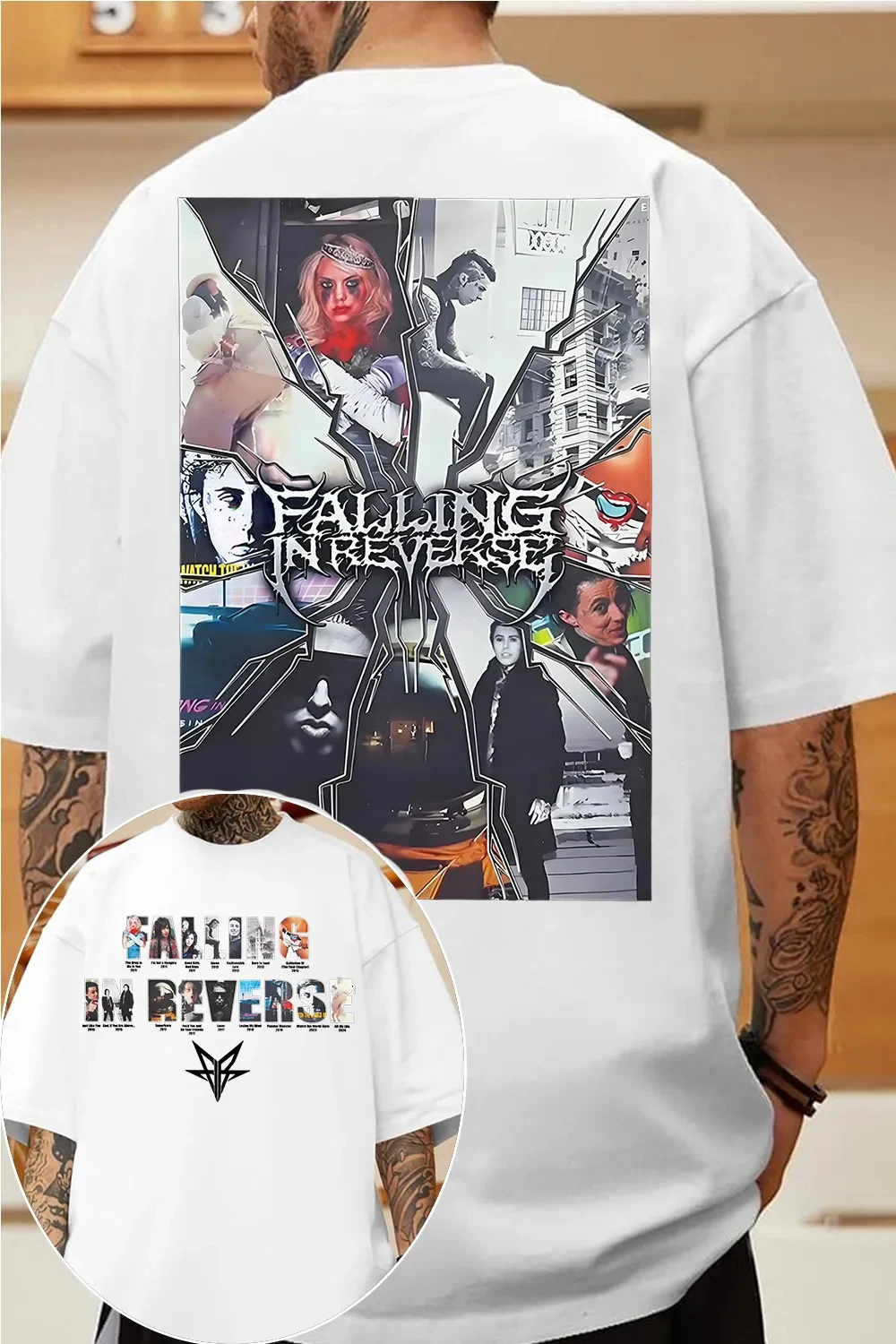 Hot Sale 2026 Falling in Reverse Band TShirt Mens Womens Cotton Tees Summer Casual Short Sleeve Round Neck Clothing Loose Trend