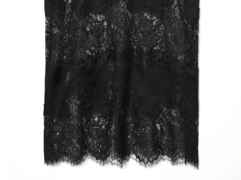 2026 Summer Women Black Lace Cami Top Deep V Neck Hollow Out Sheer Spaghetti Strap Camisole Fashion Casual Streetwear