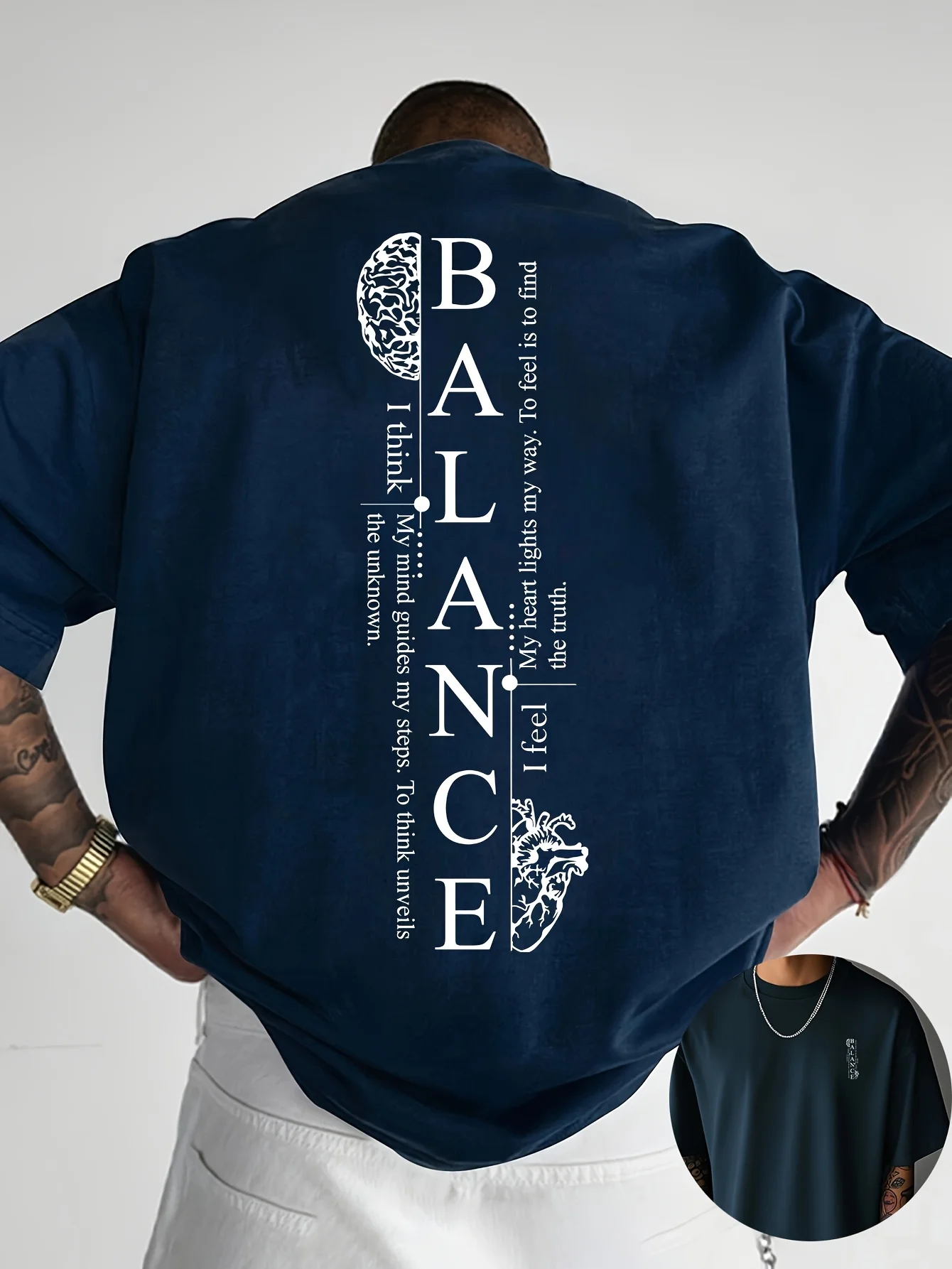 Vertical Red Balance Typography Print on Premium Soft 100% Cotton Mens T shirt Perfect for Summer Streetwear and Casual Vibe